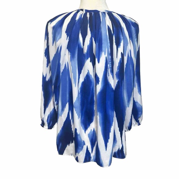 Chico's Watercolor Tie Front Raglan Sleeve Top Size 1 (M) Peasant Boho Prairie - Picture 6 of 14